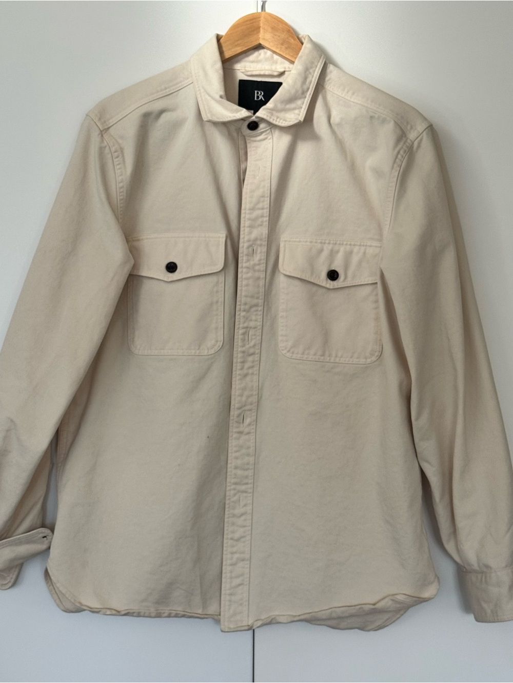 Banana Republic Men’s Ivory Utiliyy Long-Sleeve Shirt/Overshirt